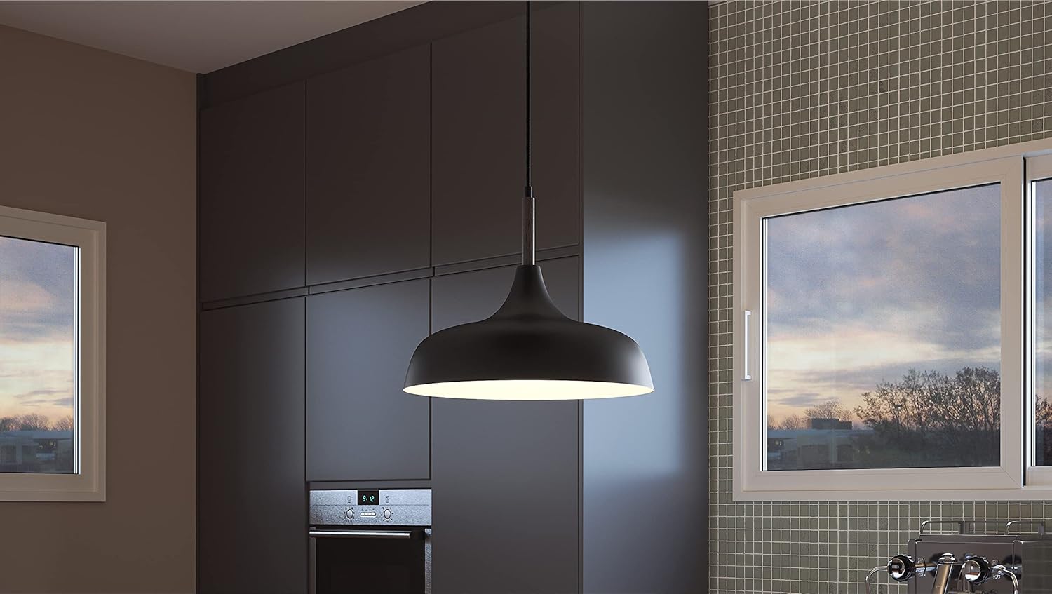 Ashley Harbour ASH32635A Lawson 1-Light Matte Black Pendant