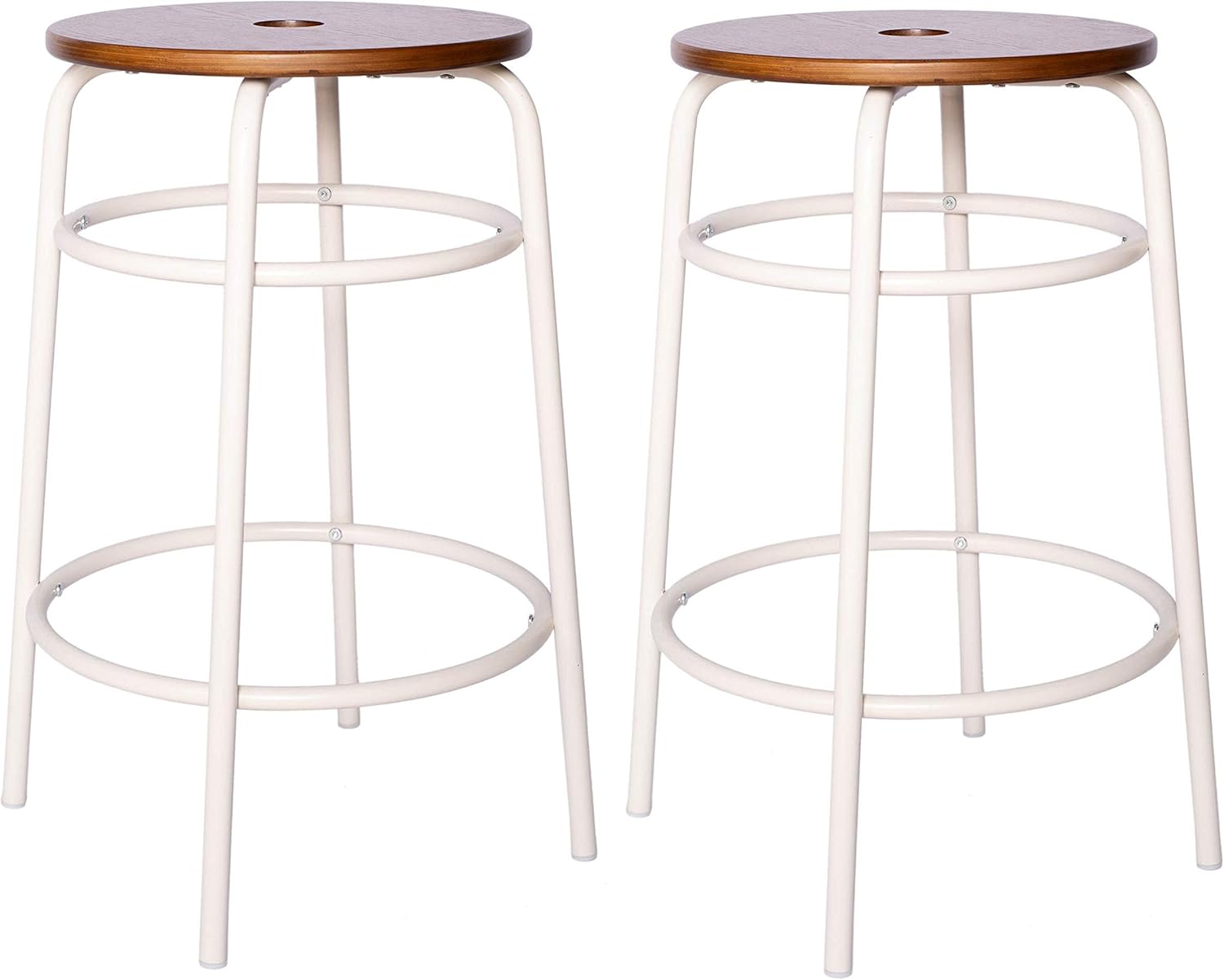 Amazon Brand – Ravenna Home Caleb Square Barstool with Metal Legs, Set of 2, 24