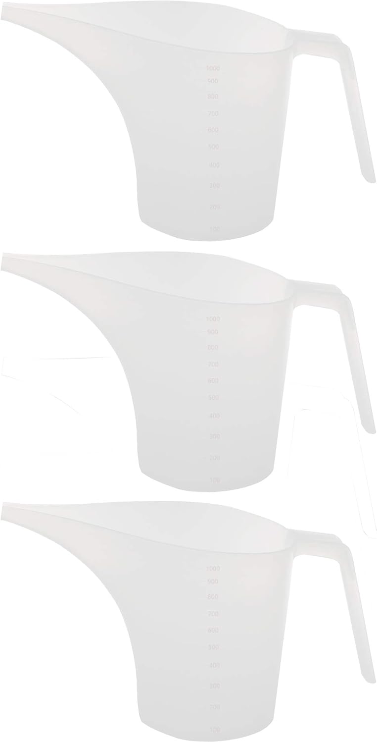 Funnel Pitcher Measure Fill for soap Cakes making, 1 Liter 1000ml 1000cc 34oz (3-pack) Pack of 2