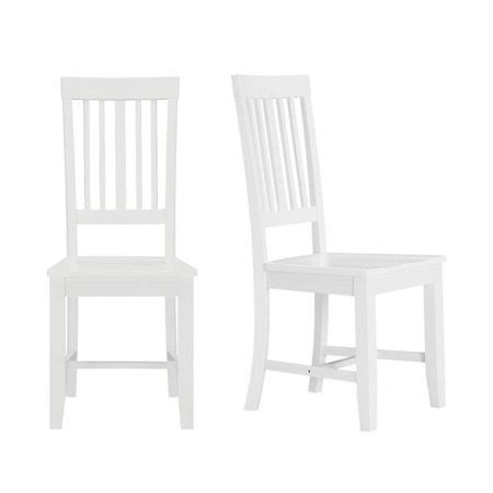Scottsbury White Wood Dining Chair with Slat Back (Set of 2) (16.7 in. W x 38.7 in. H)