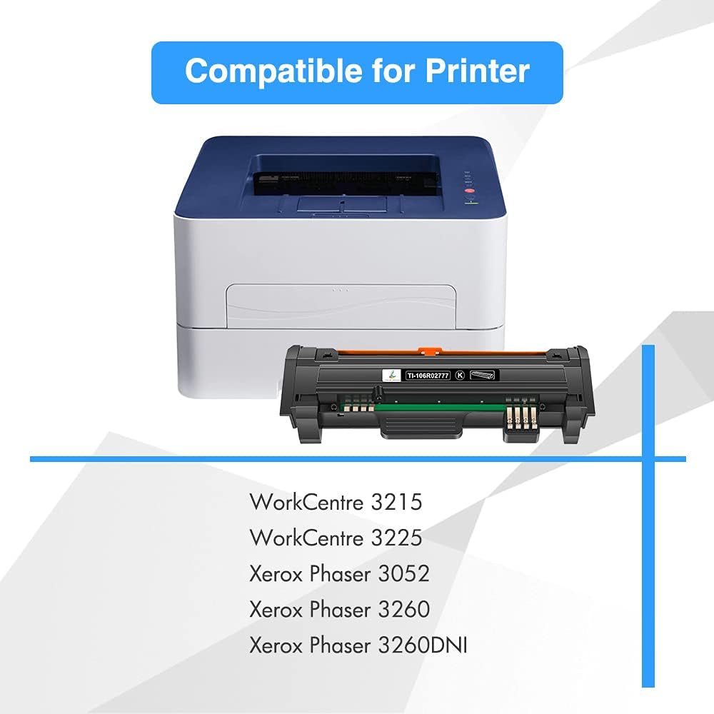 TRUE IMAGE Compatible Toner Cartridge Replacement for Xerox 106R02777 106R02775 Toner Cartridge Phaser 3052 3260 3260DNI WorkCentre 3215 3225 Printer (Black, 4-Pack) Pack of 2