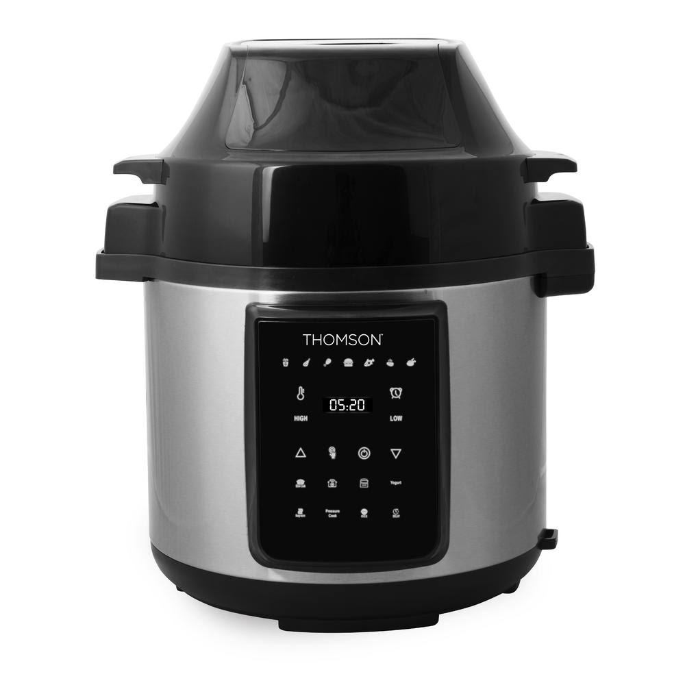 Thomson 6.3 qt Stainless Steel Air Fryer with Pressure Cooker, Stainless Steel/Black