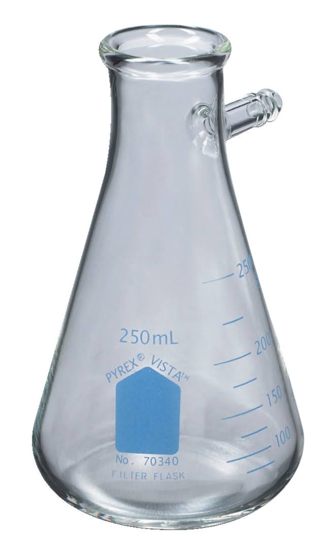 Pyrex 529666 250 ml Vista Filter Flask with Tubulation u0026 Graduations - Pack of 6