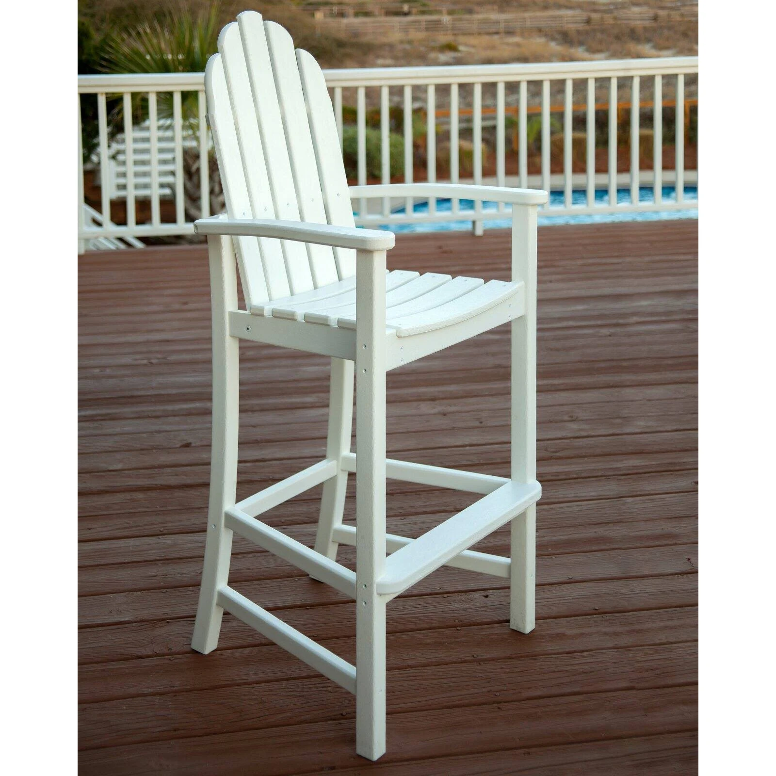 POLYWOOD Classic Adirondack Bar Chair - Teak