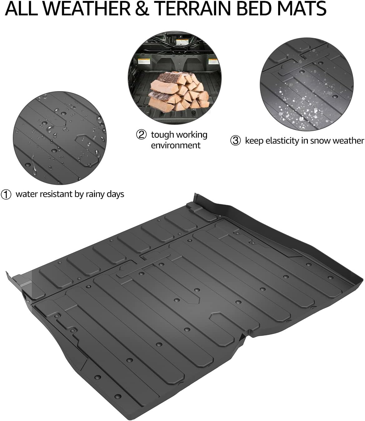 A&UTV PRO Bed Mat,Compatible for Honda Pioneer SXS 1000-5 Cargo Rear Bed Liner M5 (5 Seater) 2016-2021, TPE Material All Weather Protection Accessories