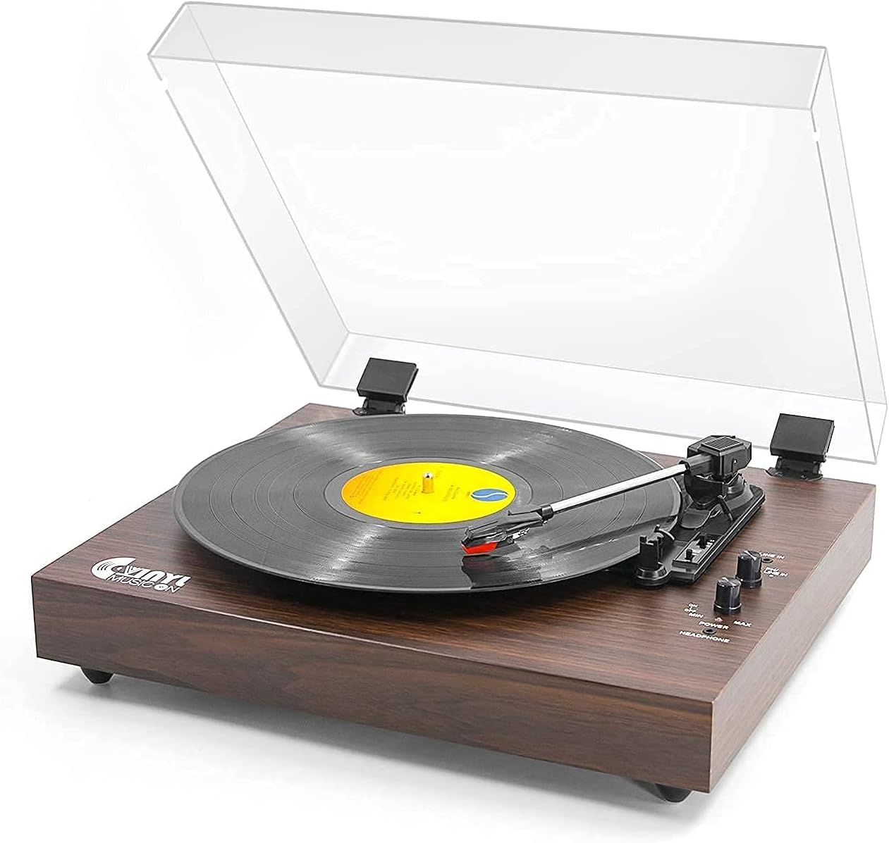 Vintage Record Player with 2 Built-in Speakers Bluetooth Receiver/AUX/USB Playback and Recording Turntable(Blue)…