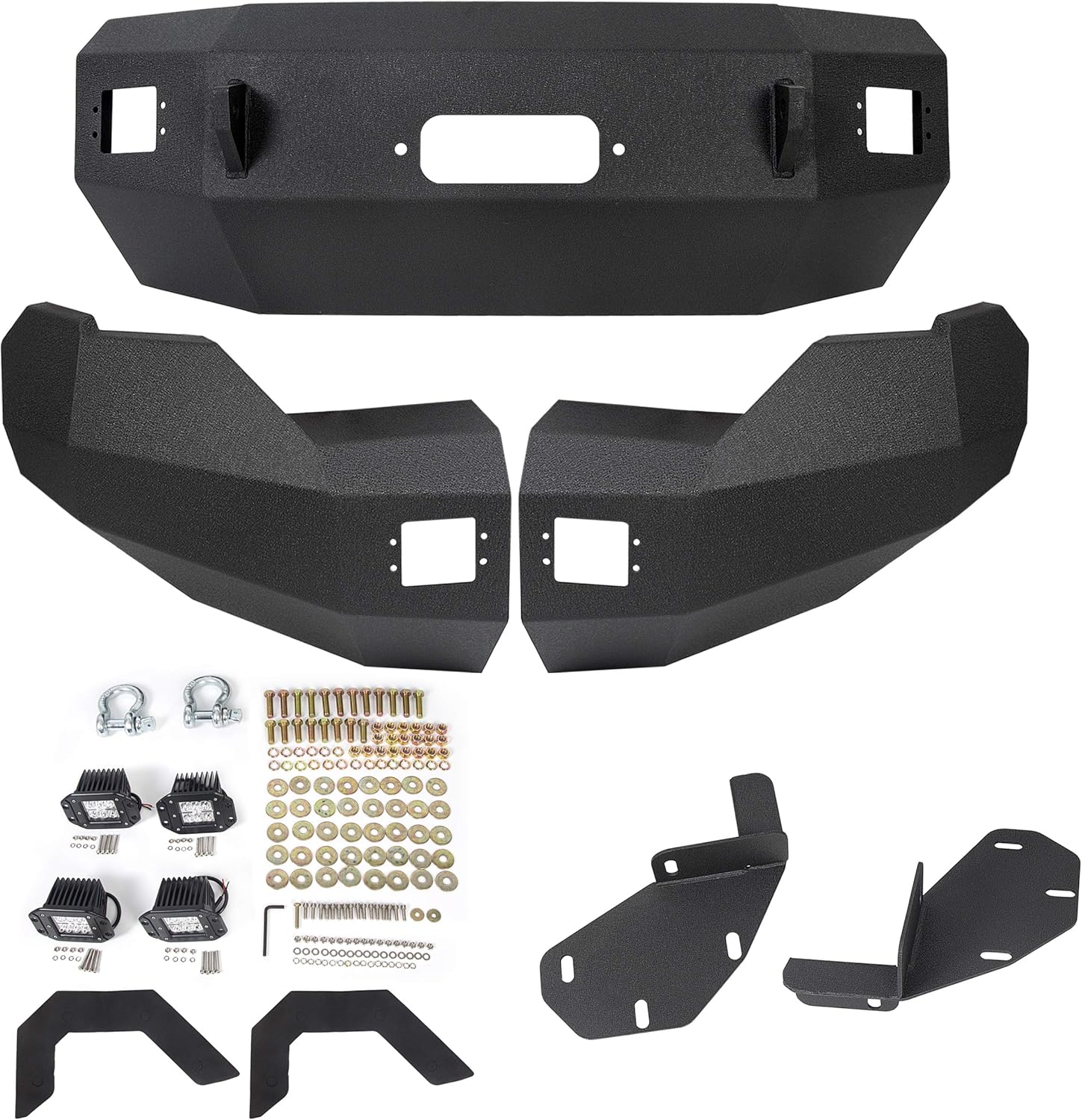 ECOTRIC Front Bumper Steel Compatible with 2009-2014 Ford F150 TRUCKS (Excluding Raptor) 2 Packages