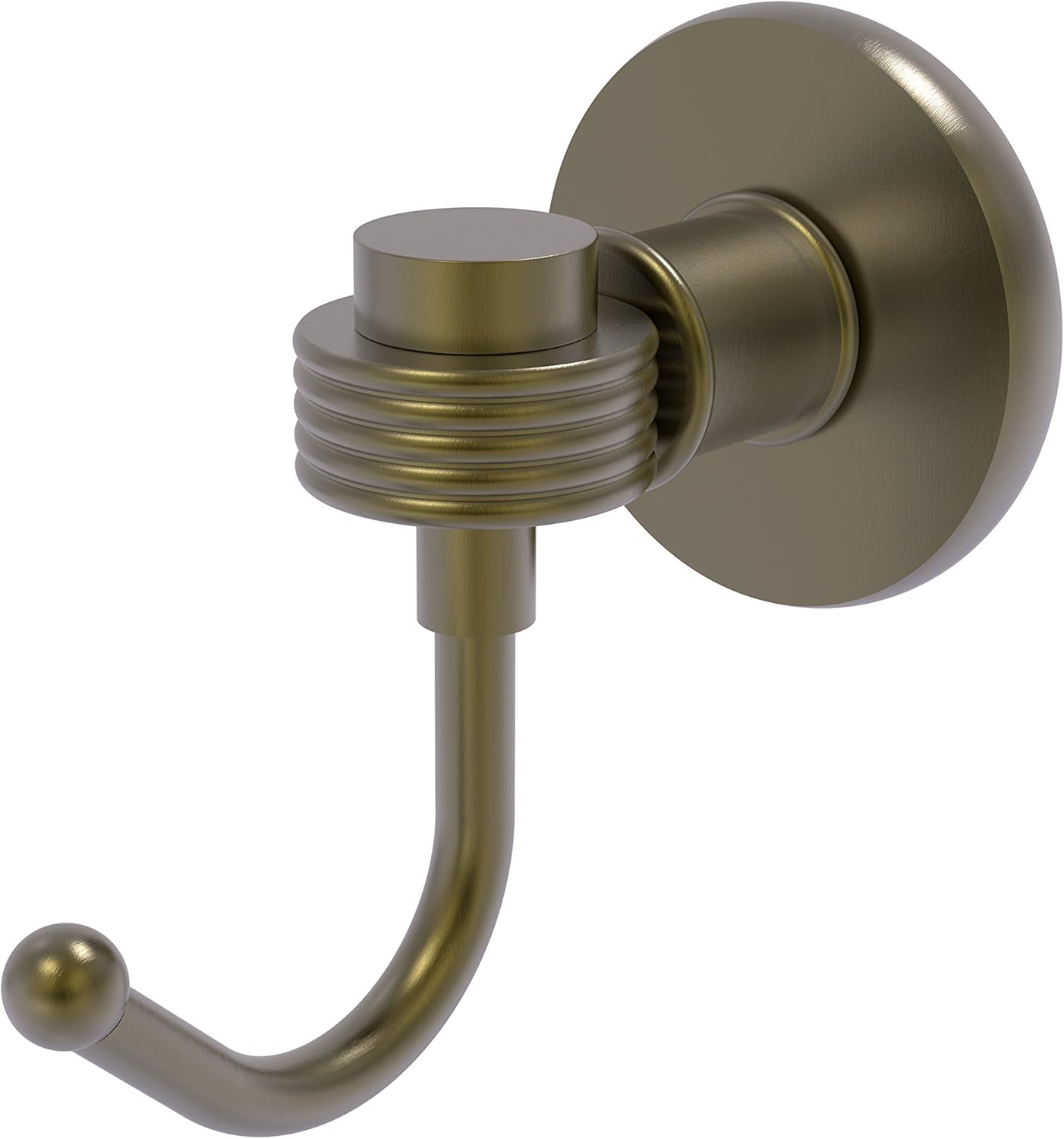 Allied Brass 2020G-ABR Continental Collection Groovy Accents Robe Hook, Antique Brass Pack of 2
