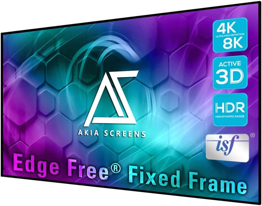 Akia Screens 125 inch Edge Free Fixed Frame Projector Screen 125