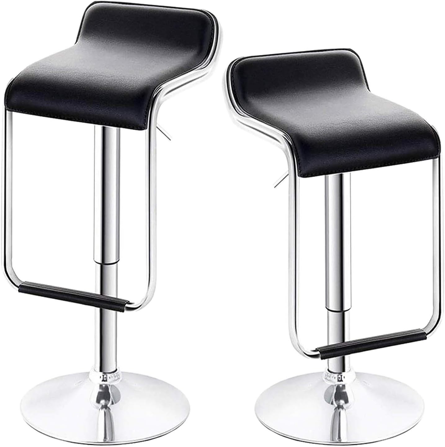Huracan Bar Stools Set of 2 White Bar Chairs with Arms Swivel Counter Height Stools Adjustable Bar Stool with Back Bar Chair Armrest Modern Island Chairs for Kitchen 360 Degree (Black/White, 2pcs)