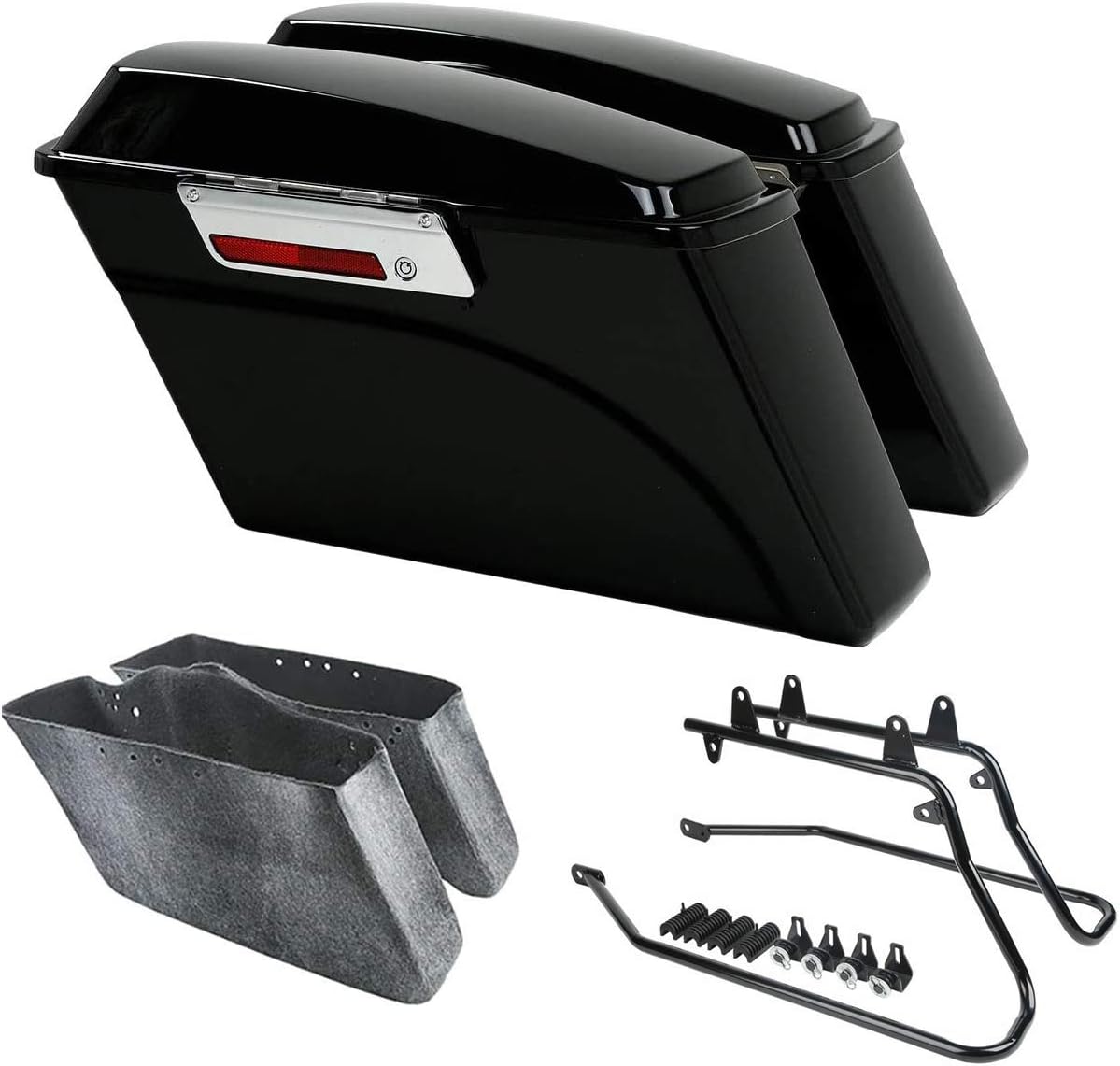 Tengchang Hard Saddlebags Saddle Bags W/ Conversion Brackets For HARLEY DAVIDSON Softail