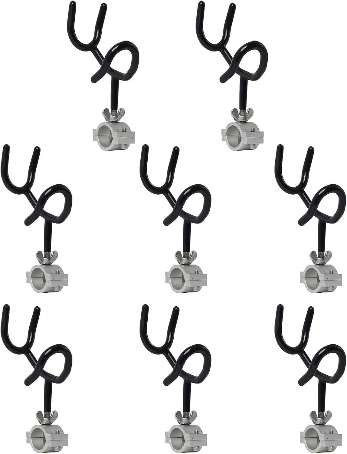 NovelBee 8pcs of 25 Degree Sure Grip Steel Fishing Rod Holder for Rails 1-1/6