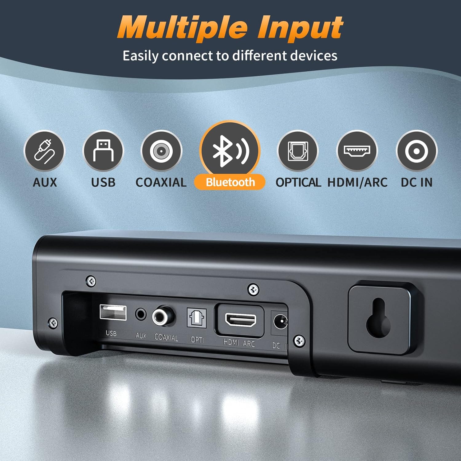 Soundbar 32 Inch, Miuscall-C Sound Bar Built-in 4 Speakers and 2 Bass Tubes, Soundbar for TV with 3 Equalizer Modes, HDMI, Remote Control, 5.0 Bluetooth Soundbar Built-in DSP for Phone, PC, Projector Pack of 2