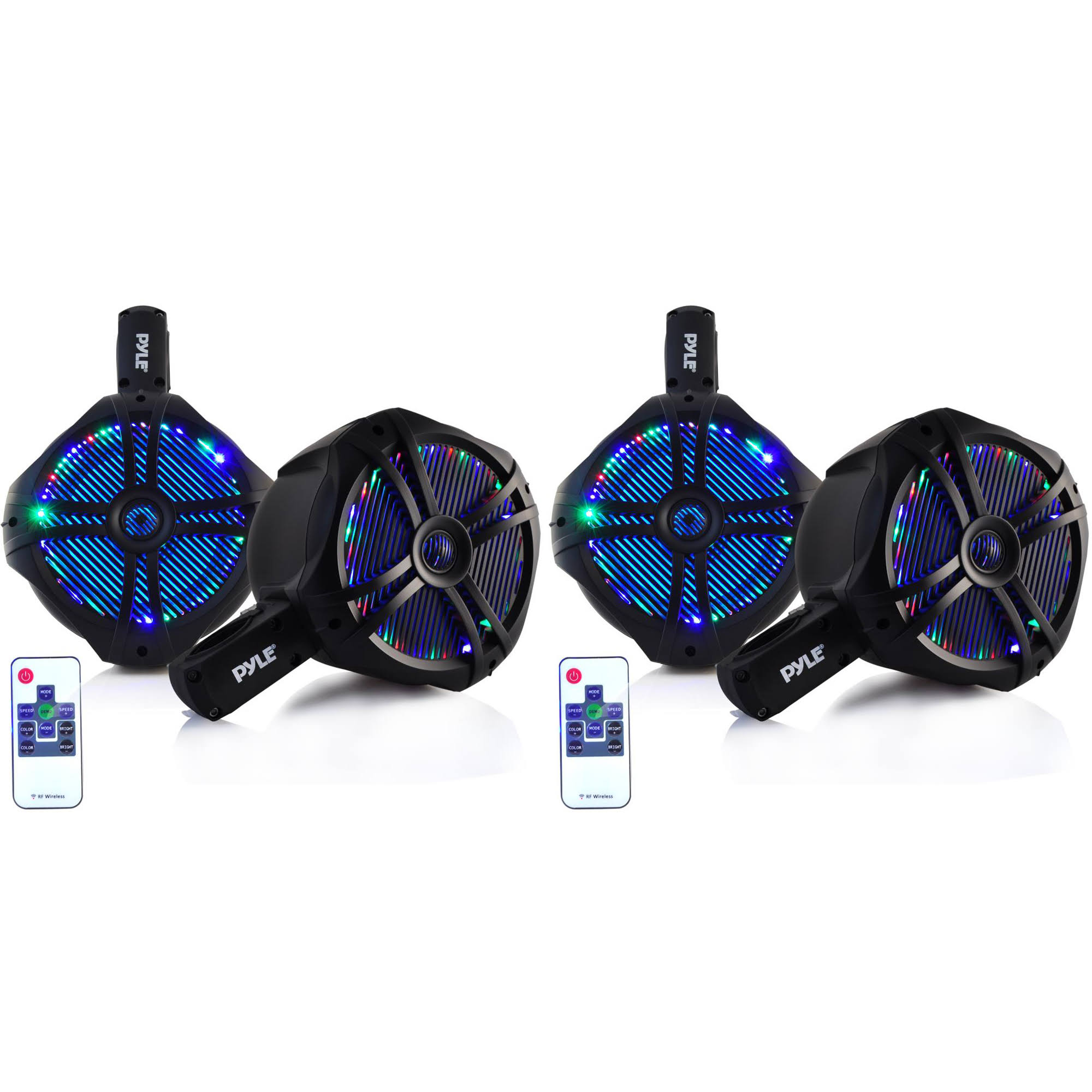 Pyle Plmrwb65leb 6.5x22 200W Marine Dual Tower Wakeboard Speakers, Black (2 Pairs)