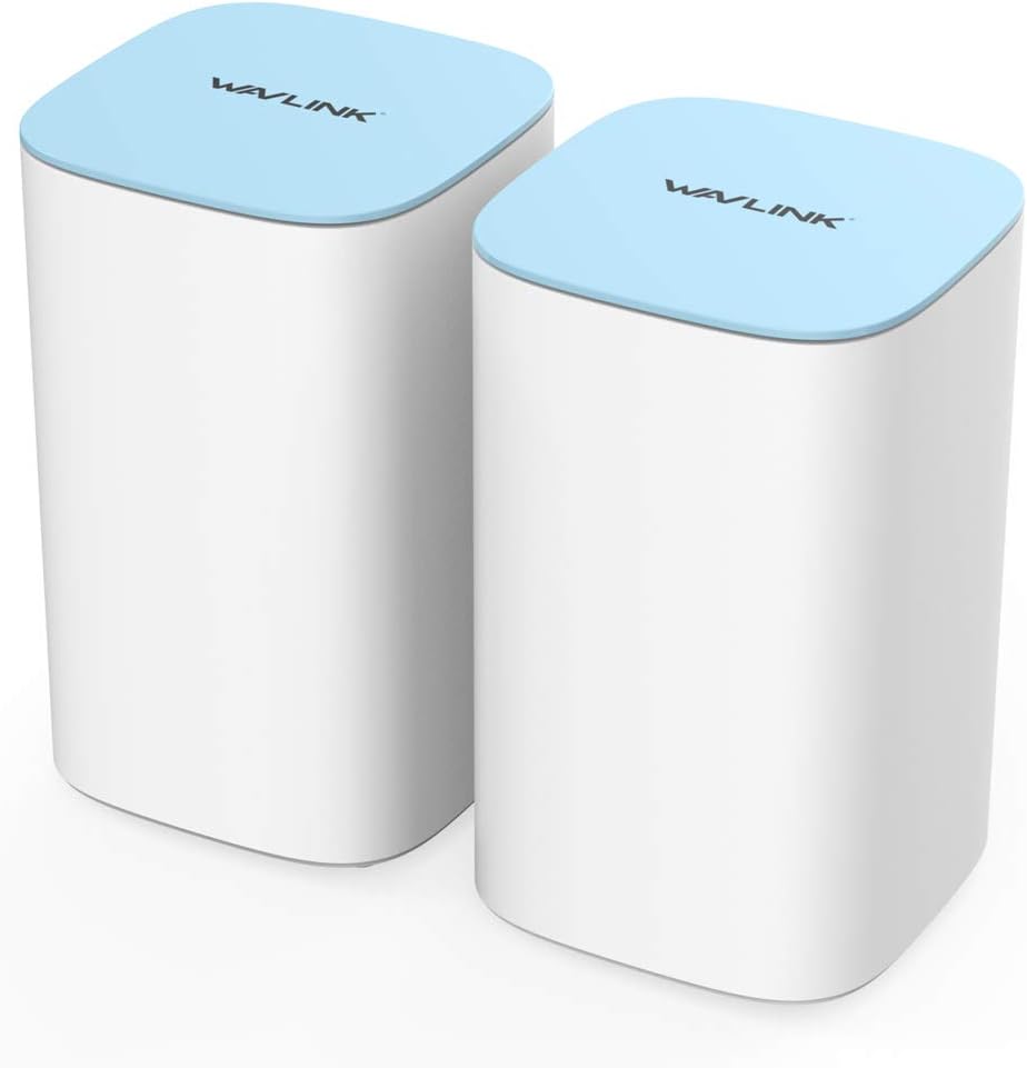 WAVLINK Mesh WiFi System Tri-Band - Whole Home Coverage Up to 5,000 Sq.ft, Replaces Wireless Routers and Extenders, Gigabit Ports, MU-MIMO, Beamforming, Touchlink, Parental Controls, 2-Pack