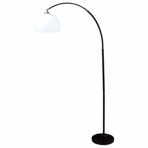 Cling 76 in. Modern Black Arc Floor Lamp on Black Marble Base CL106159