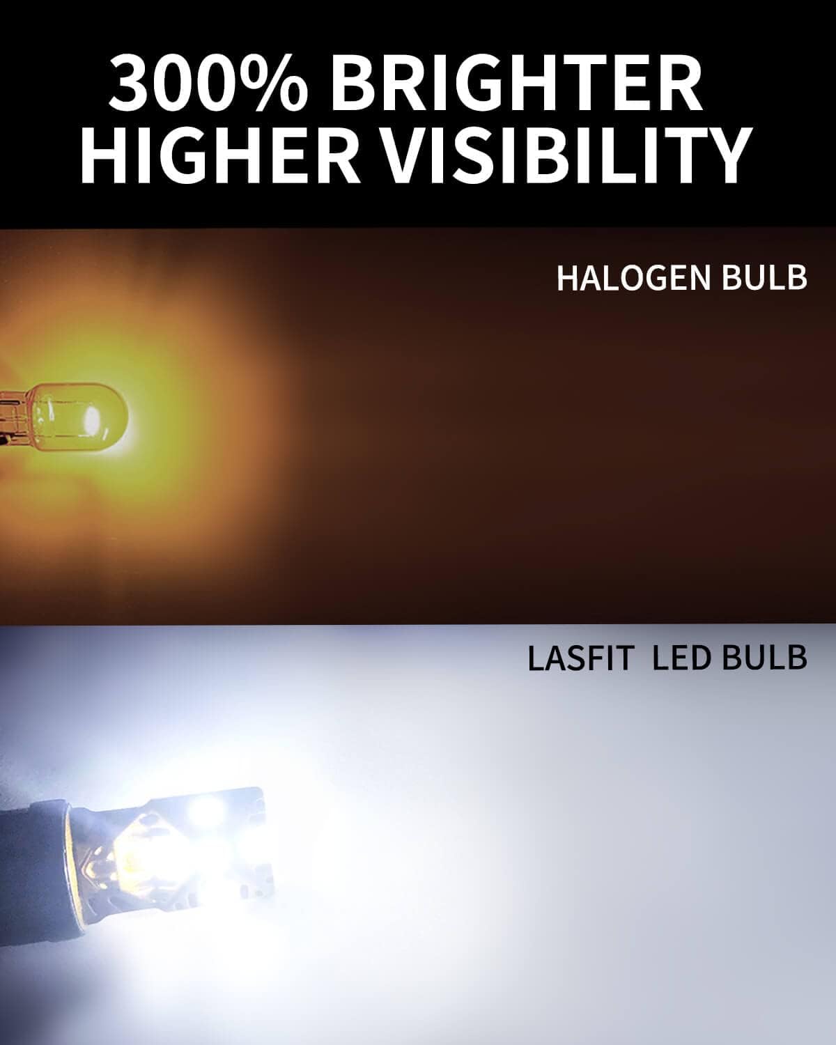 LASFIT 7443 LED Bulb 7440 7444 Reverse Backup Light Daytime Running(DRL) Parking Lamp 7441 7444 W21W WY21W 992 2022 Automotive Super Bright 6000K Xenon White(2pcs)