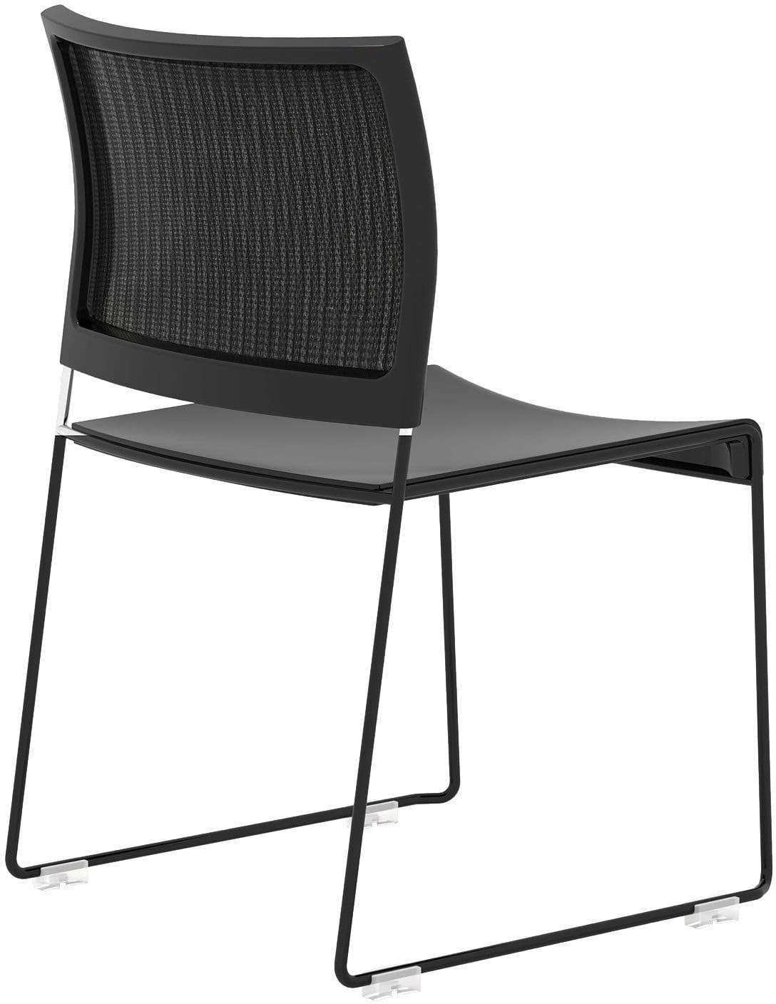 Safco Currant High Density Stack Chair Black Seat - 4 Pack
