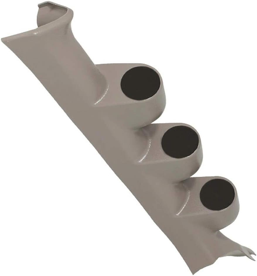 GlowShift Gray Triple Pillar Gauge Pod Compatible with Ford Super Duty F-250 F-350 Power Stroke 2008-2010 - Factory Color Matched - ABS Plastic - Mounts (3) 2-1/16