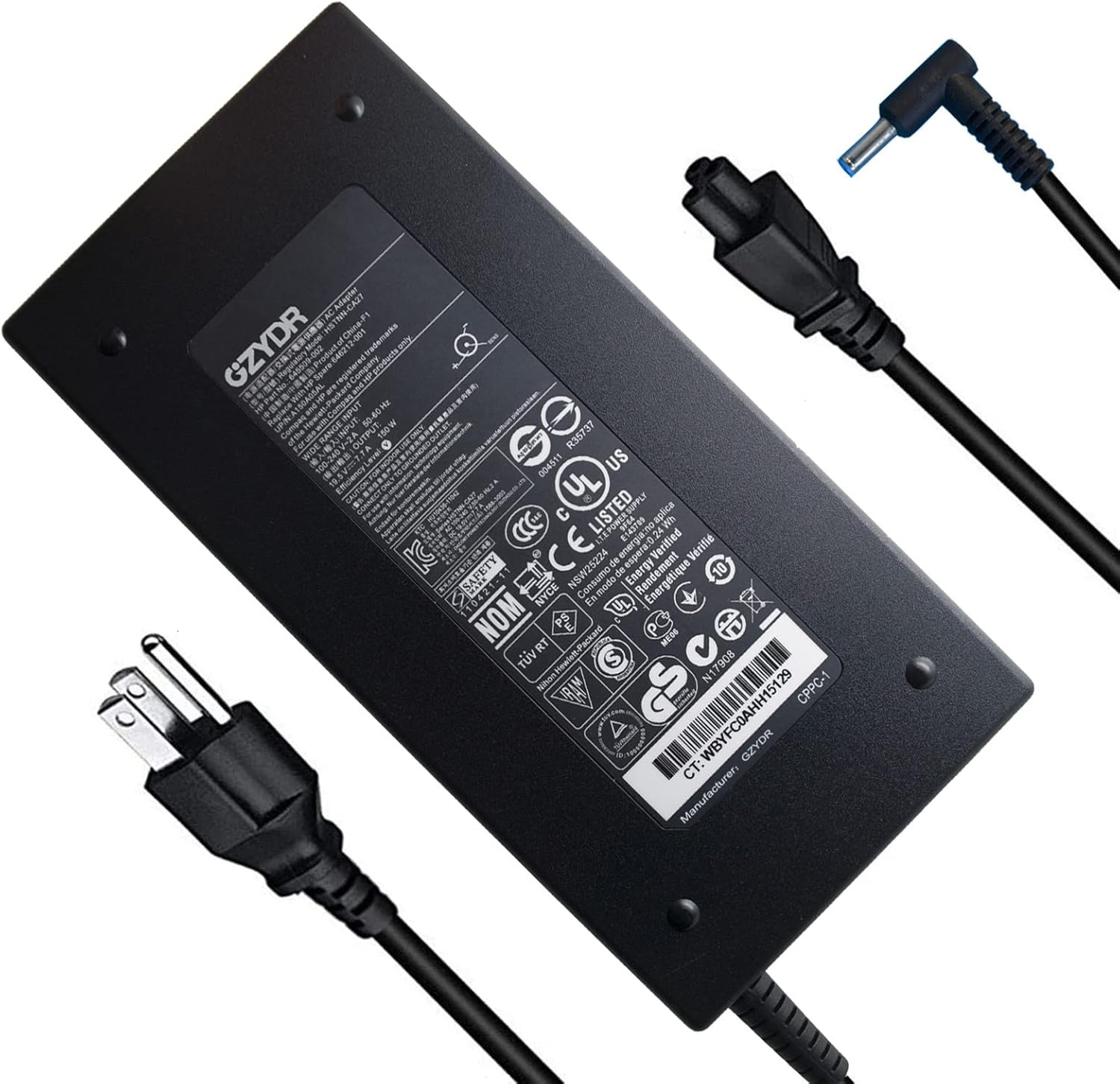 150W Power Supply Charger, for HP ZBook Studio15 G3 G4 G5 HP ZBook G3 G4 OMEN x by 15 17 ADP-150XB B 776620-001 917677-003 75626-003 917677-001 PC Laptop 19.5V 7.7A 150W Laptop Charger Pack of 2