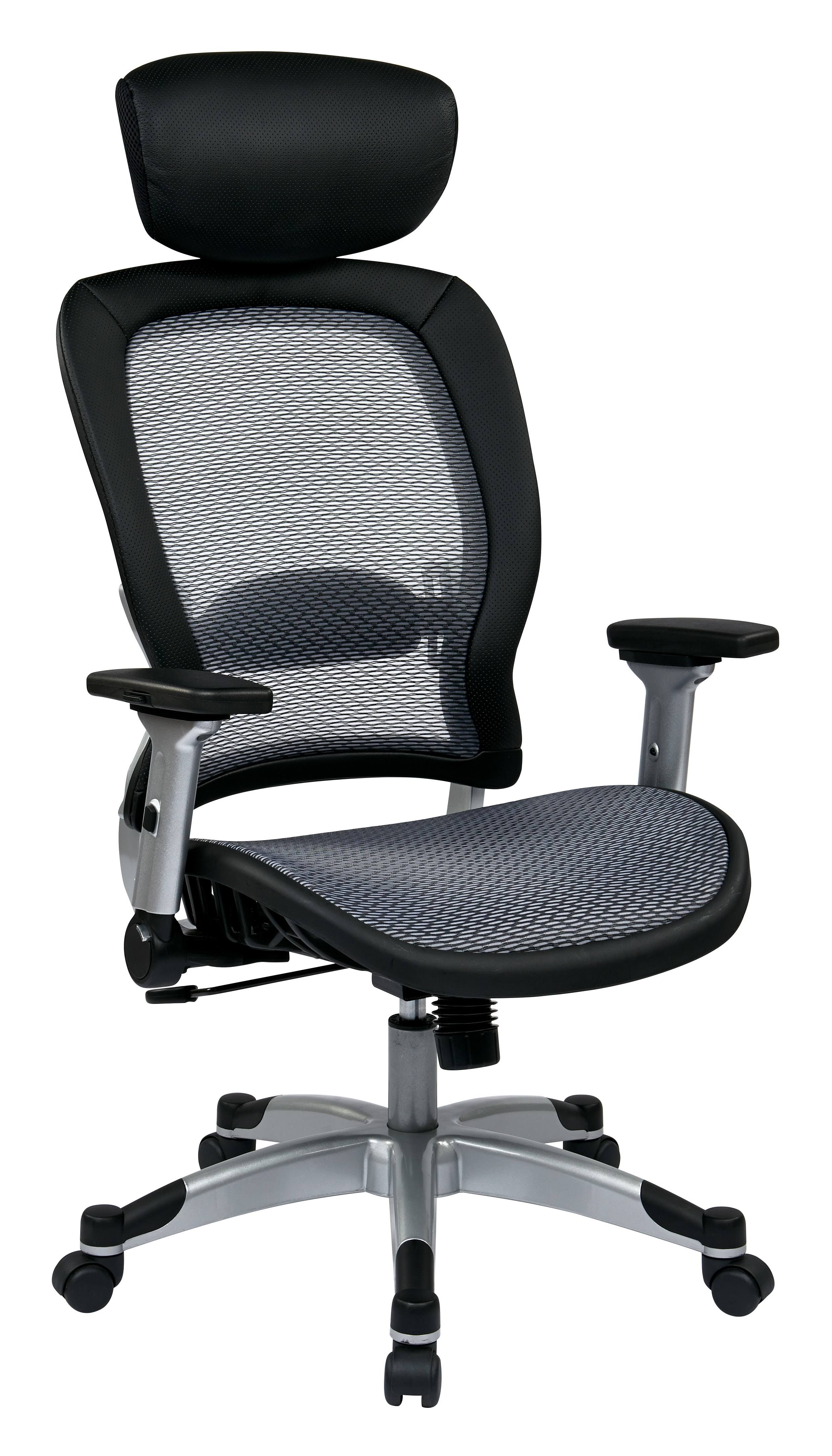 Office Star Professional Light Air Grid Back and Seat Chair with Headrest