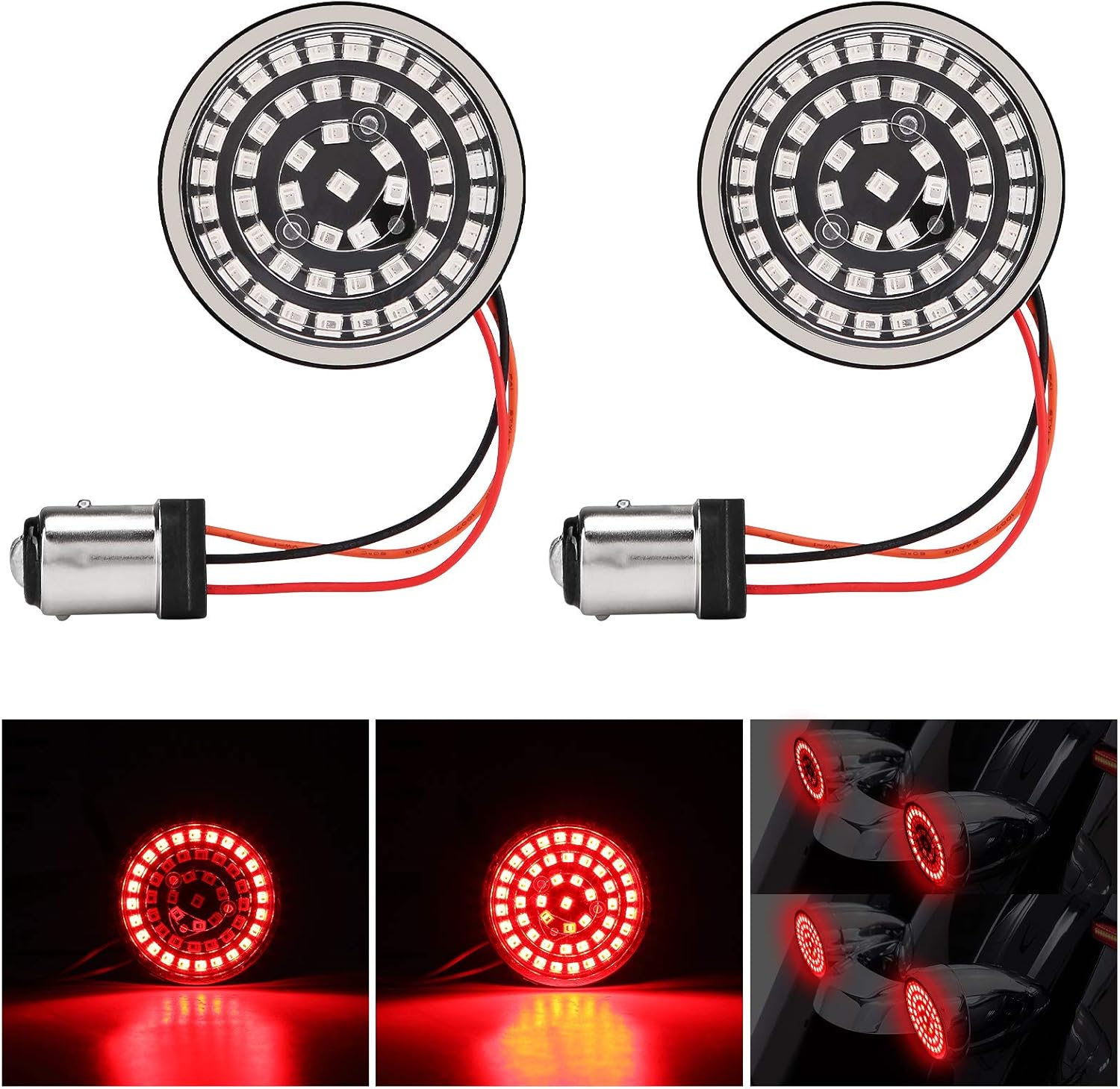 Motorcycle LED Fairing Lower Turn Signal Running Light for Touring Electra Glide Ultra Limited Road Glide 2014-2020 2021 2022, 1 Pair, Black