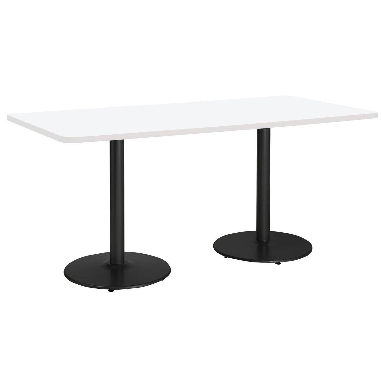 KFI Mode 30x22 x 72x22 Breakroom Table - White - Black Base - 36x22 Counter Height