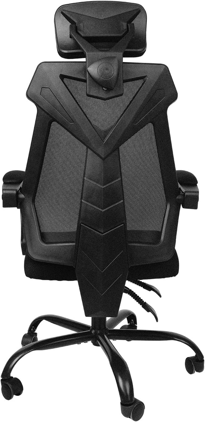 AuAg Desk Chair Home Office Chair Computer Desk High Back mesh Rolling Chair with Adjustable Swivel and Footrest Support, Black