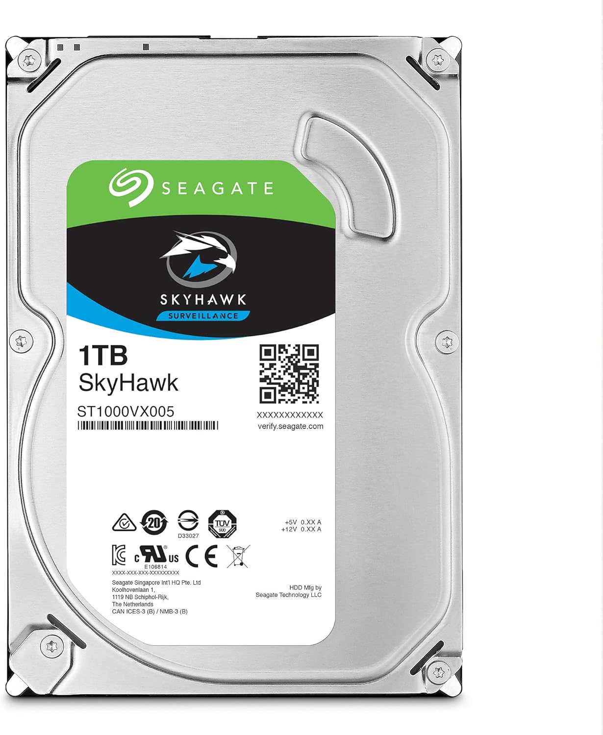Seagate SkyHawk 1TB Surveillance Hard Drive - Sata 6Gb/s 64MB Cache 3.5-Inch Internal Drive (ST1000VX005) Pack of 2