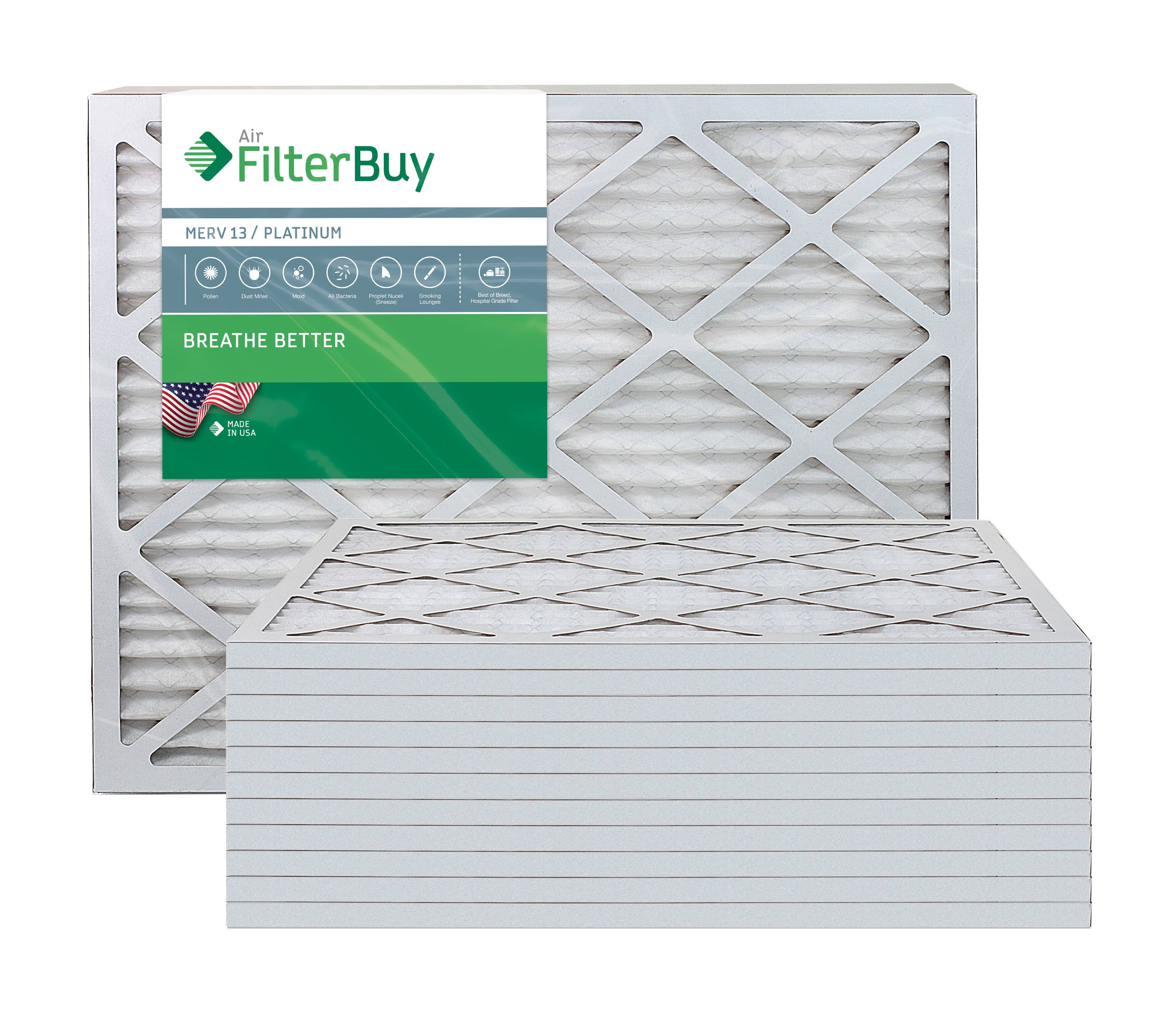 Filterbuy 24x36x1 Air Filter MERV 13, Pleated HVAC AC Furnace Filters (12-Pack, Platinum)