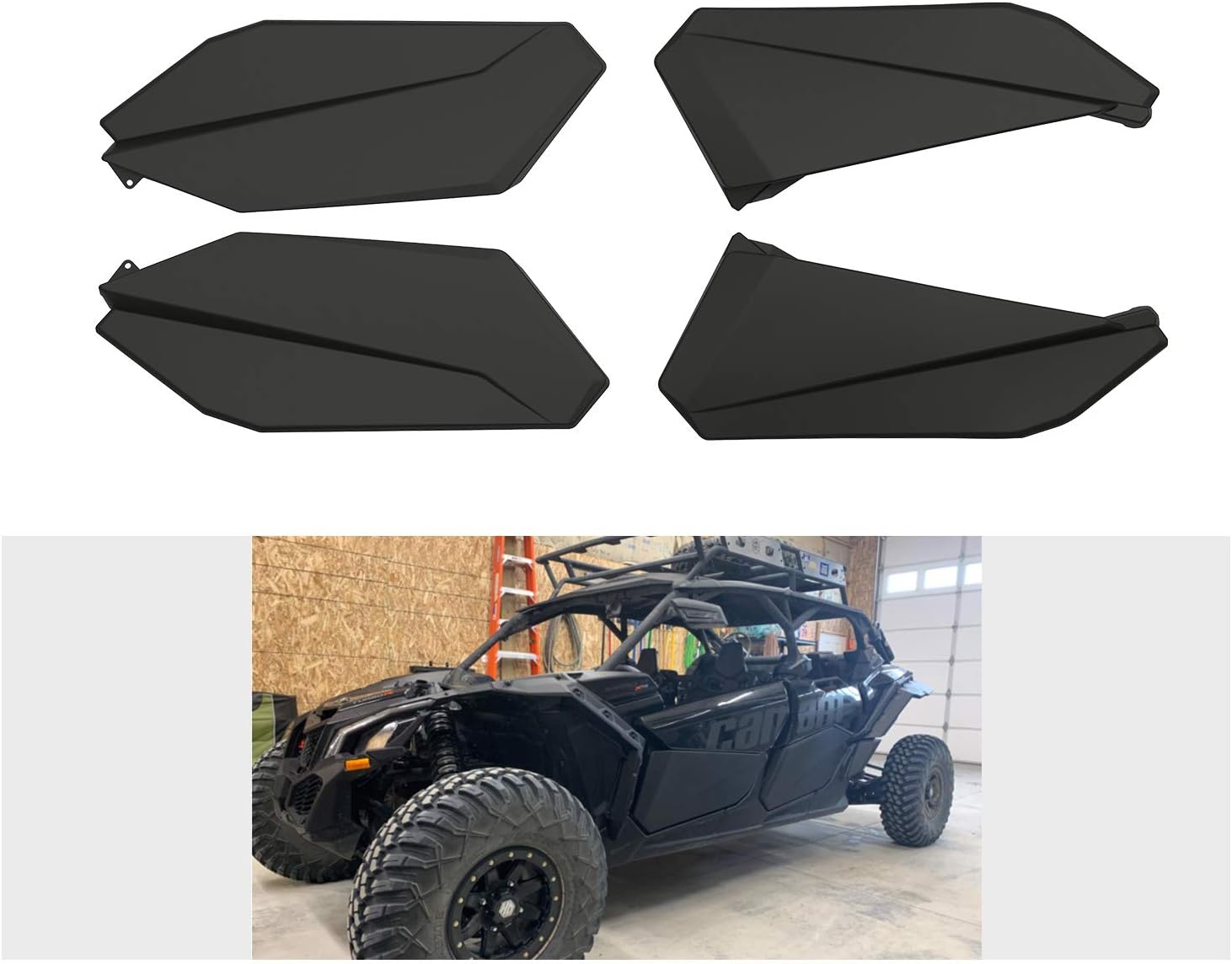 X3 Lower Door Panels, A & UTV PRO Lower Door Inserts for Can am Maverick X3 Max RS DS 4 door Front & Rear 2017-2022, Plastic with Metal Frame Accessories