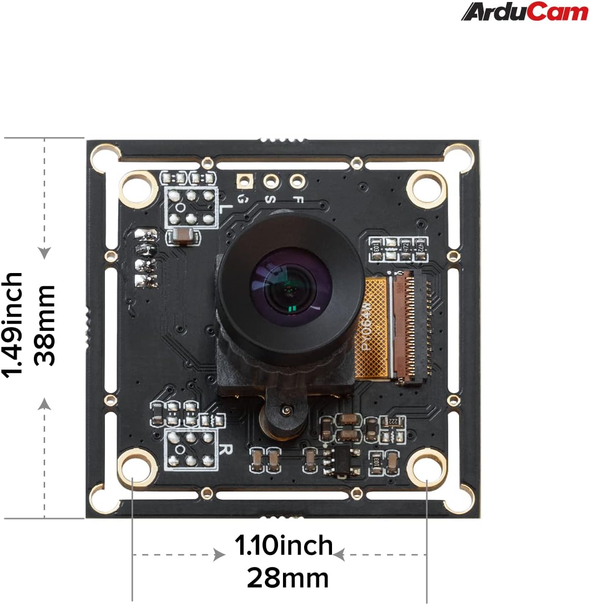 Arducam 2MP Global Shutter USB Camera Board for Computer, 50fps OV2311 Monochrome UVC Webcam Module with Low Distortion M12 Lens Without Microphones, Compatible with Windows, Linux, Android and Mac OS