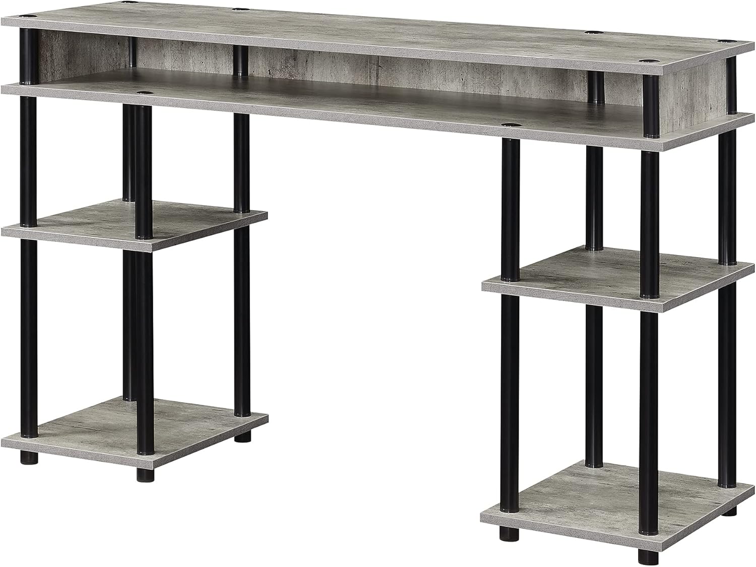 Convenience Concepts Designs2Go No Tools Student Desk with Shelves, Espresso/Black
