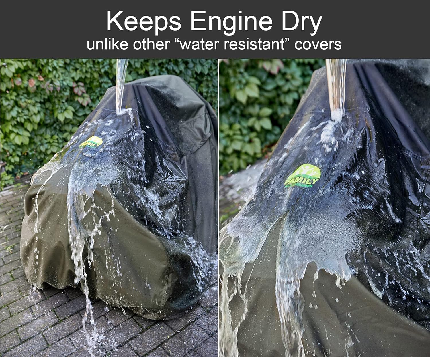 Family Accessories Riding Lawn Mower Cover, 100% Waterproof Heavy Duty 600D Storage for Ride On Lawnmower Tractor, Large Size for 54+ Inch Decks, 76Lx47Wx47H Pack of 2