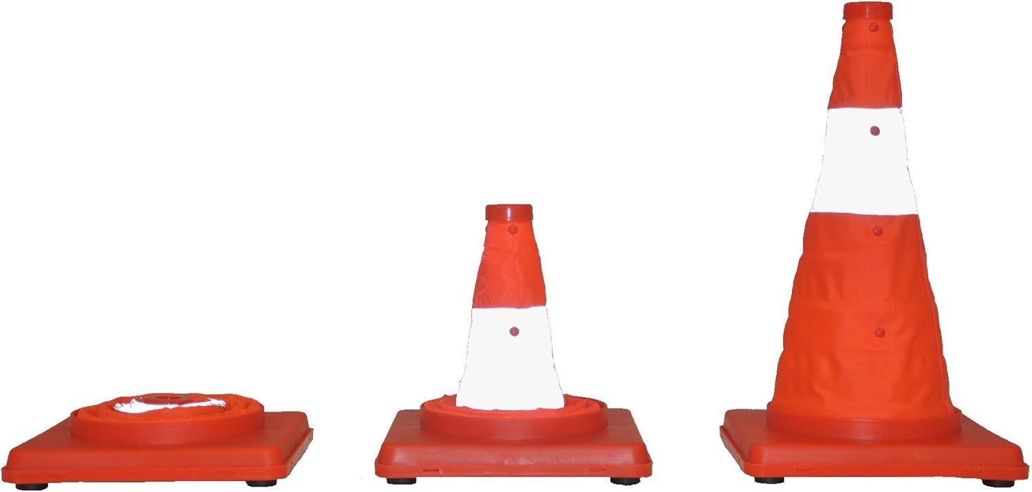 Eurow Reflective Collapsible Safety Cone, 17 Inches Pack of 2