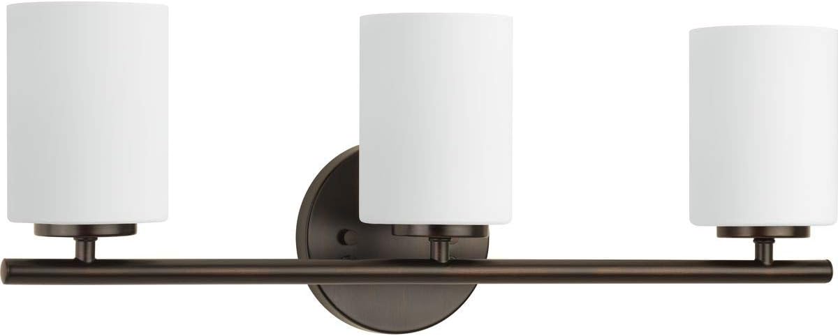 Replay Collection 3-Light Etched Glass Modern Bath Vanity Light Textured Black