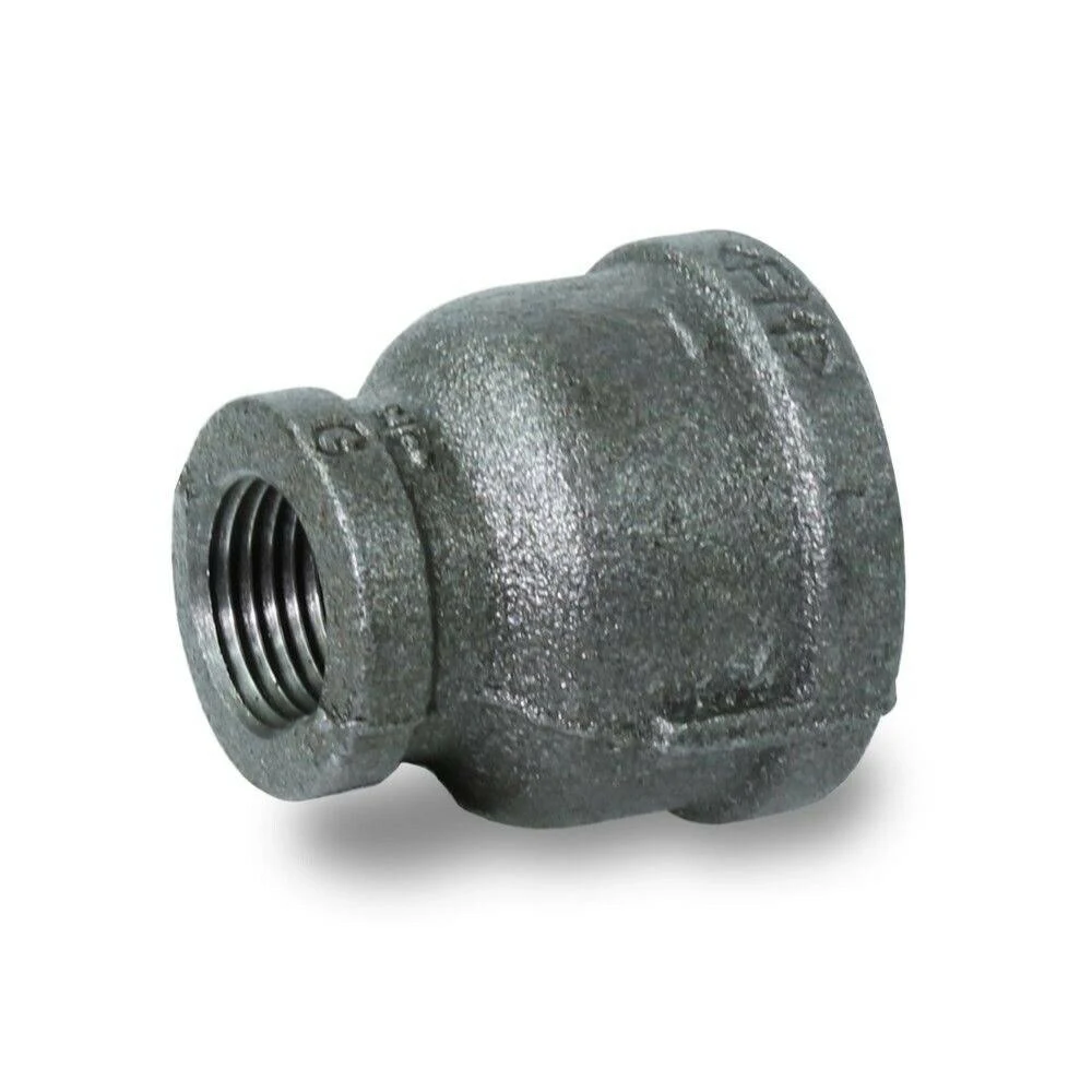 Everflow BMRC4002 4 x 1-1/2x22 Black Malleable Iron Reducing Coupling