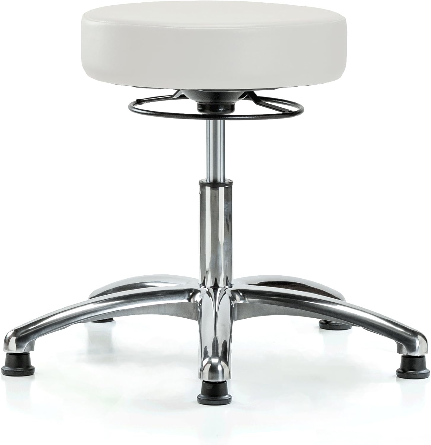 Perch Chrome 360 Degree Adjustable Stationary Massage Therapy Swivel Stool | Desk Height | 300-Pound Weight Capacity | 12 Year Warranty (Imperial Blue Vinyl)
