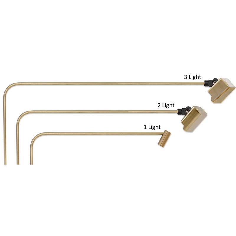 Situ Lighting: Plug-In Micro Series Compact Remote Controlled LED Picture Light USA Made (Brushed Brass, B) 2 Light (artwork Up