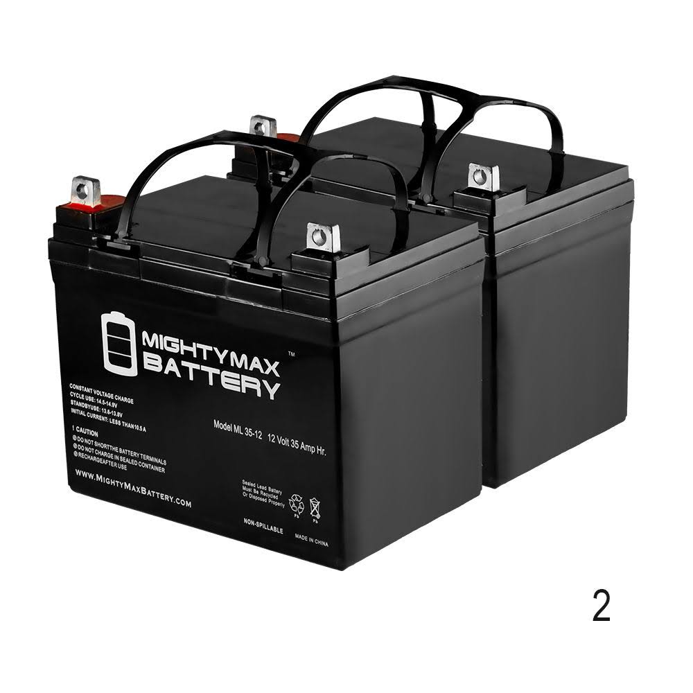Mighty Max Battery - Ml35-12 - 12V 35Ah U1 Invacare Pronto M50, M51, M61, M71, Booster Battery - 2 Pack - ML35-12MP2569115