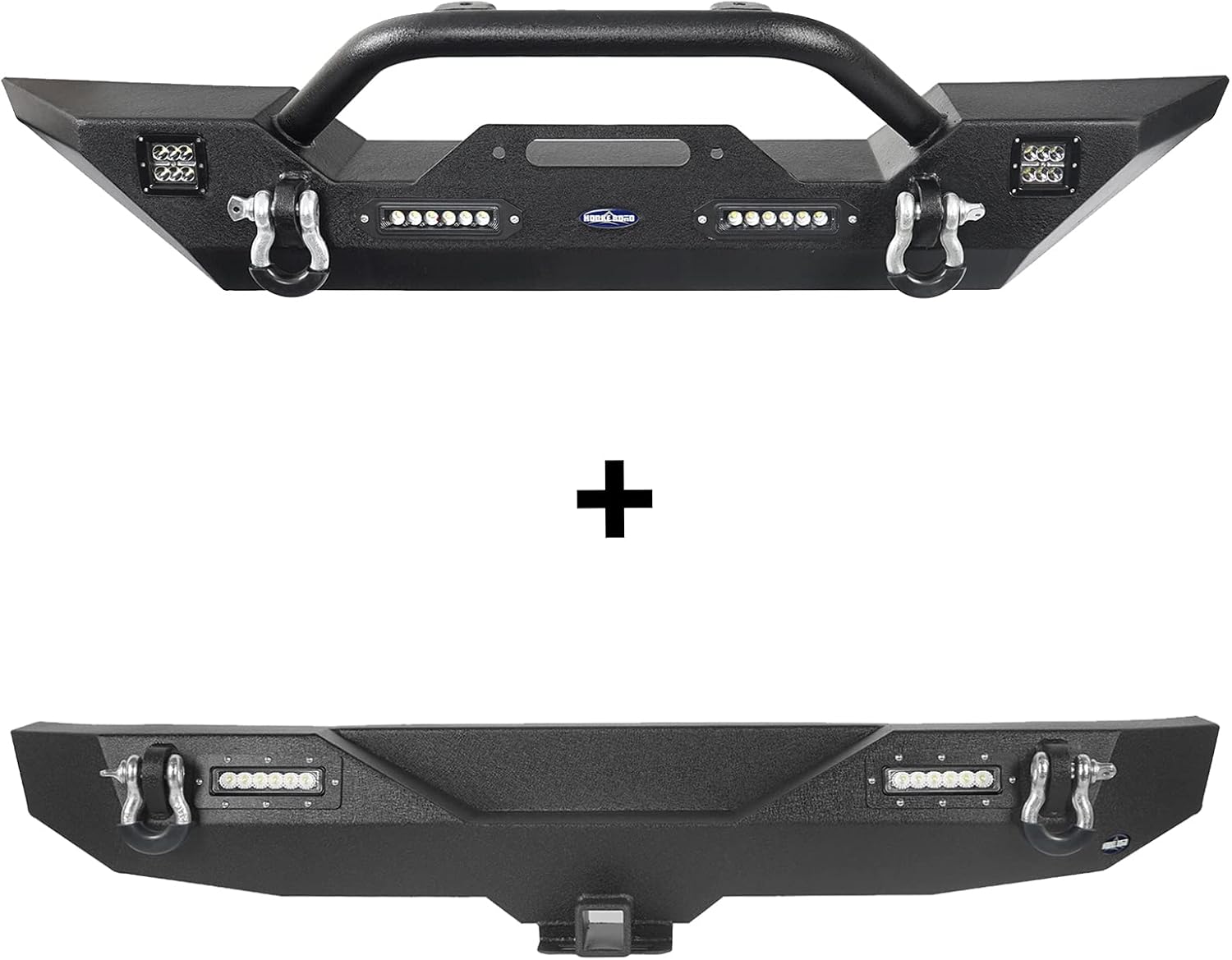 u-Box JL Front and Rear Bumper Steel Black w/LED lights Compatible with Jeep Wrangler JL 2018 2019 2020 2021 2022 JL