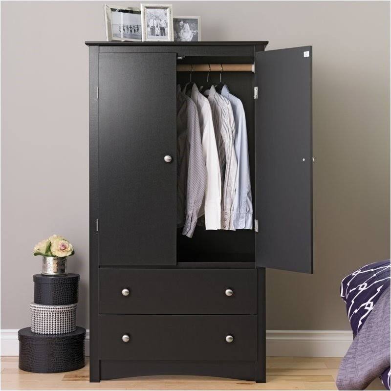 Bowery Hill TV Wardrobe Armoire in Black - BH-3408