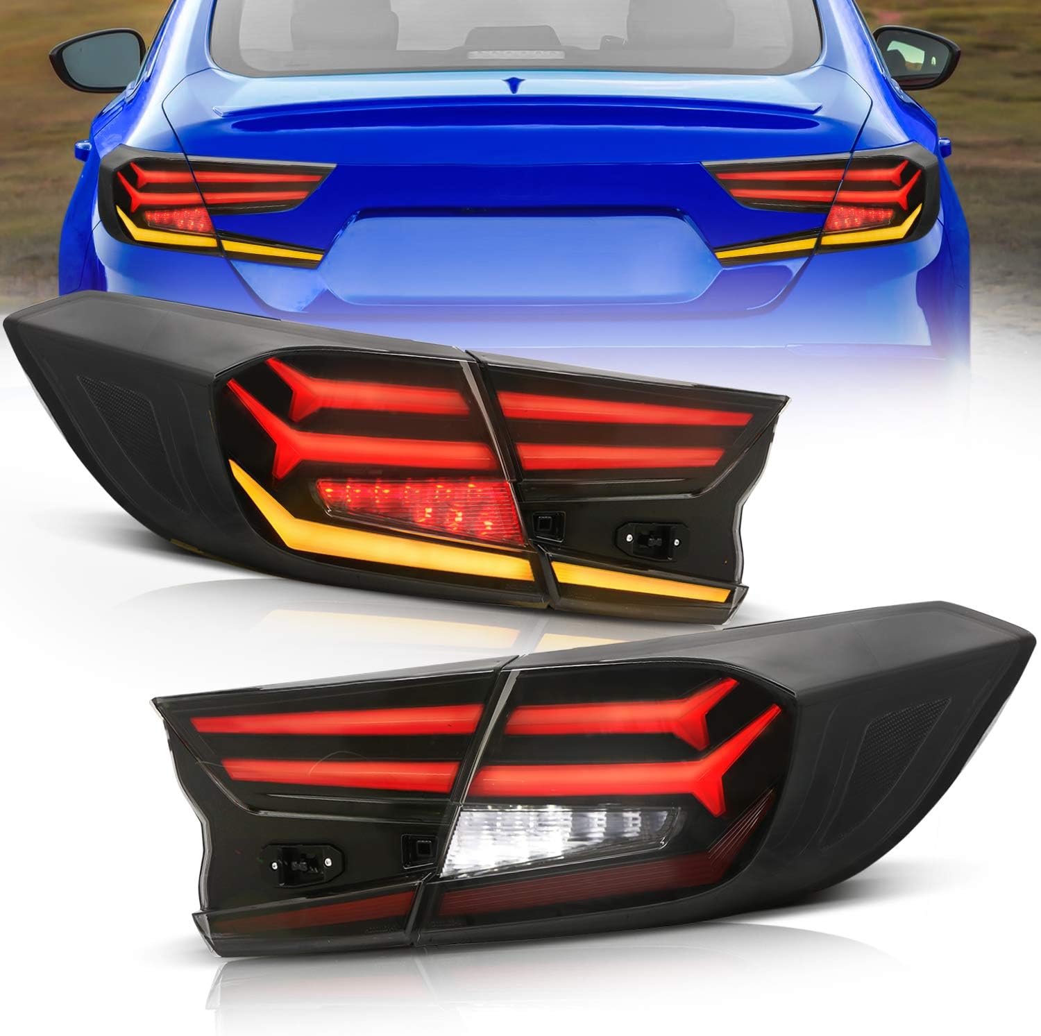 MOSTPLUS Smoked Tinted LED Tail Lights Compatible for 2018 2019 2020 Honda Accord Rear Lamps Assembly Brake Turn Signal (Set of 2)&hellip;