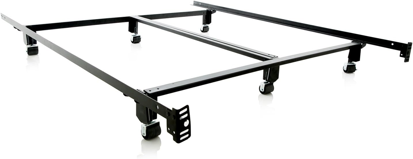 MALOUF Steelock Bed Frame, Full, Black