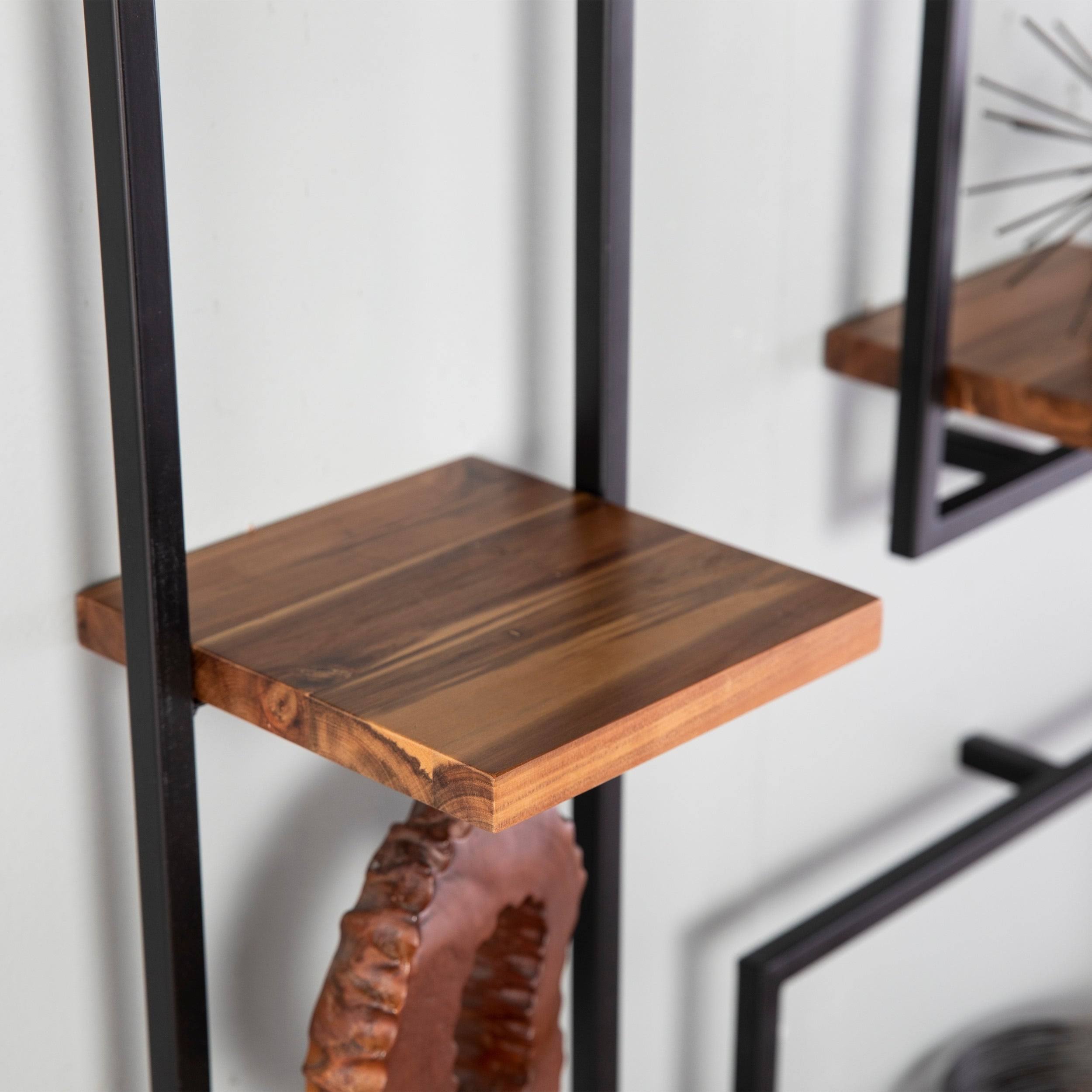 Holly u0026 Martin Hezlyn 4-Piece Wall Shelf Set in Black/Brown