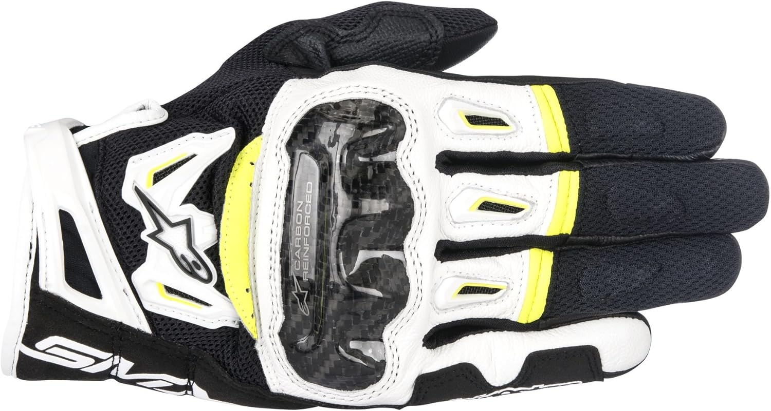 Alpinestars SMX-2 AC V2 Carbon Air Black/White/Yellow Large Summer Glove