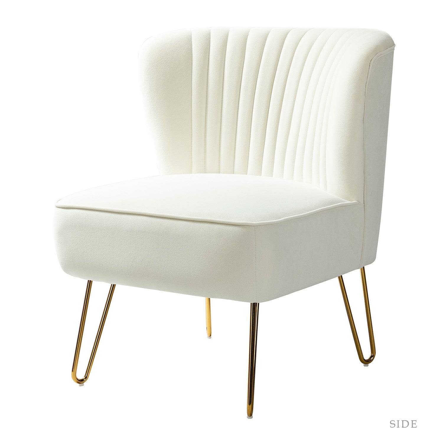 Barto Tufted Side Chair with Golden Base - Black