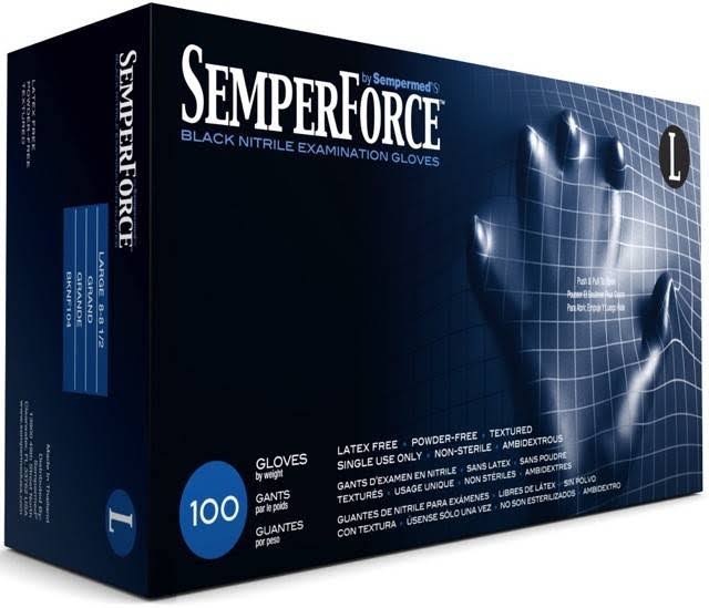 SemperGuard SemperForce Gloves Black X-Large 1000/Carton BKNF105