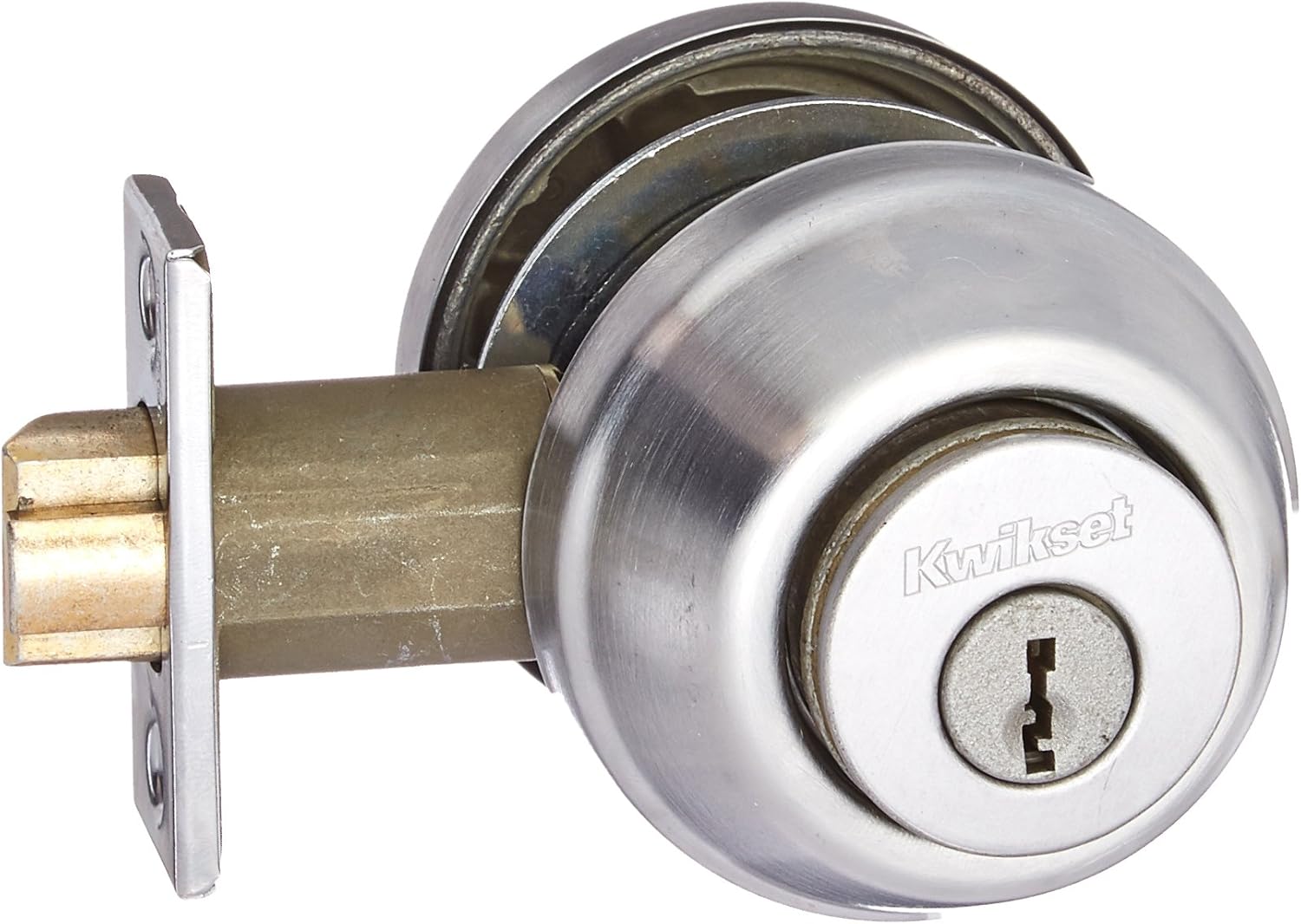 Kwikset 599 26D Double Cylinder Gate Latch Deadbolt, Satin Chrome Pack of 2