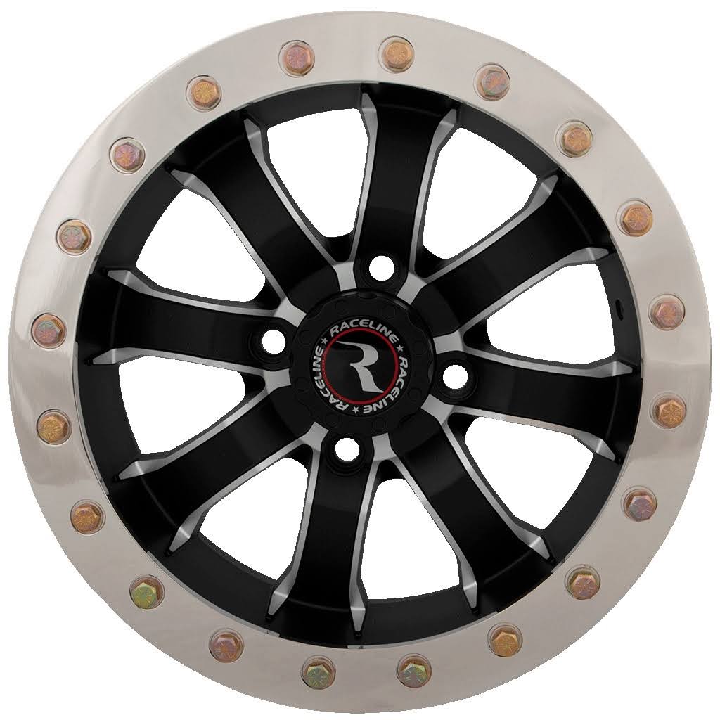 Raceline A7157056-00 A71 Mamba Front UTV Beadlock Black with Machined Accents Wheel